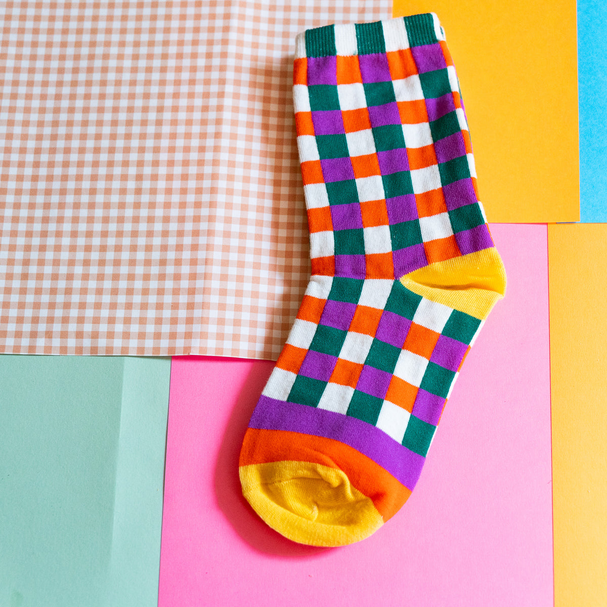 Colorful Checkered Socks