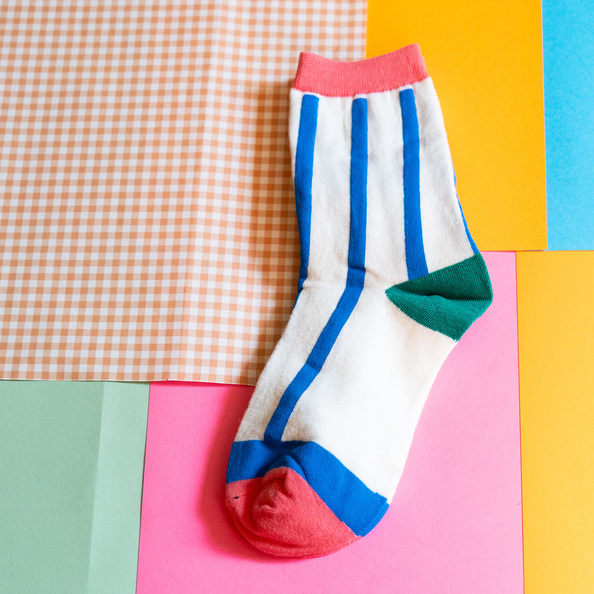 Striped Color Blocked Socks