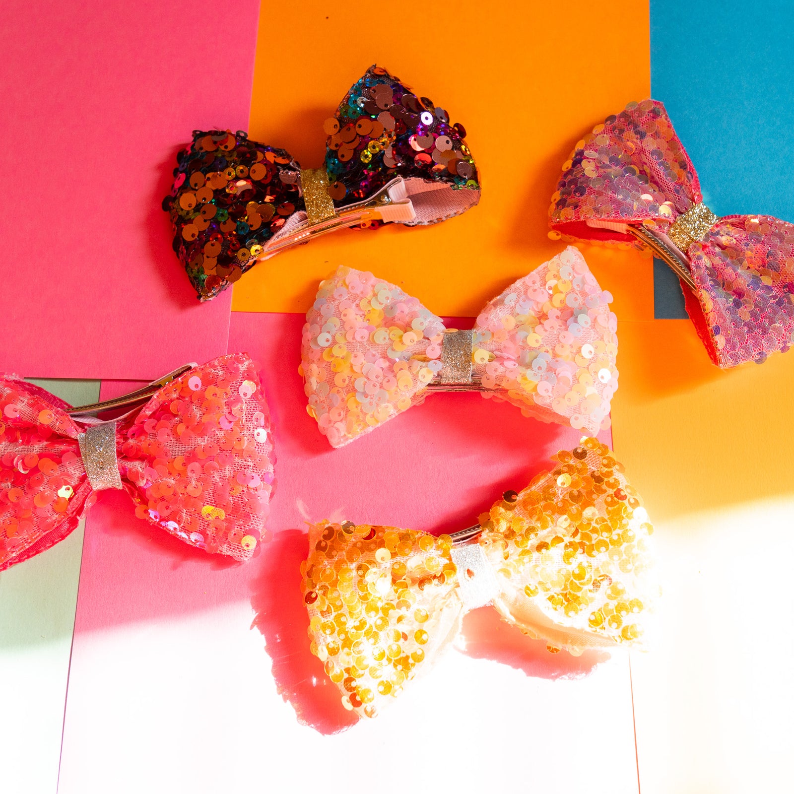 Sparkly Bow Hair Clips