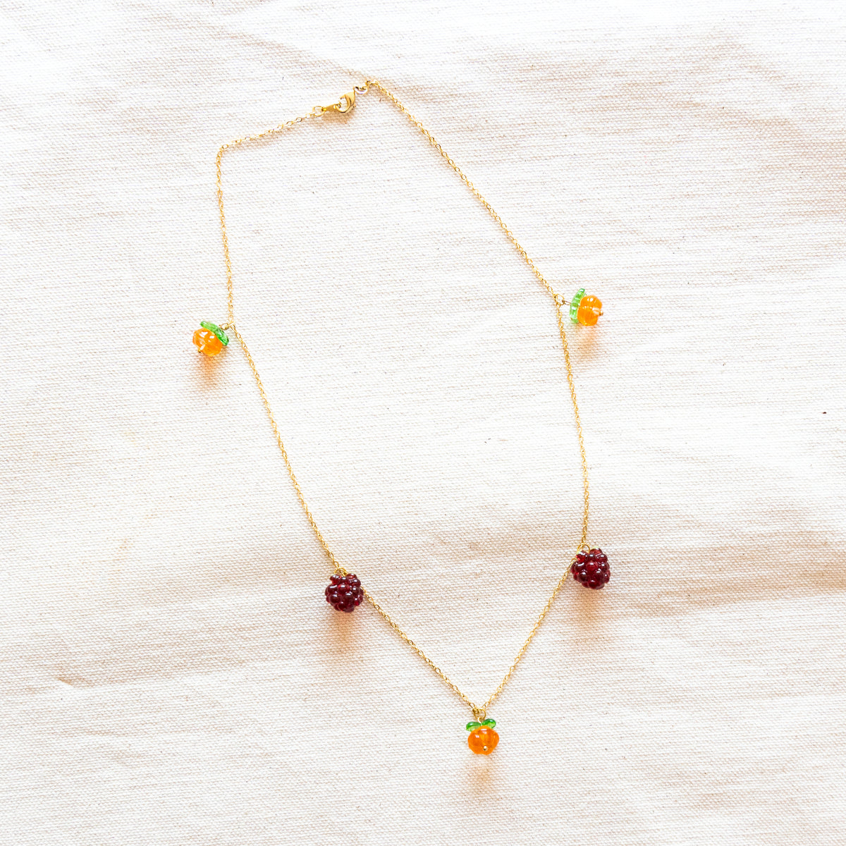 Berries And Persimmon Necklace