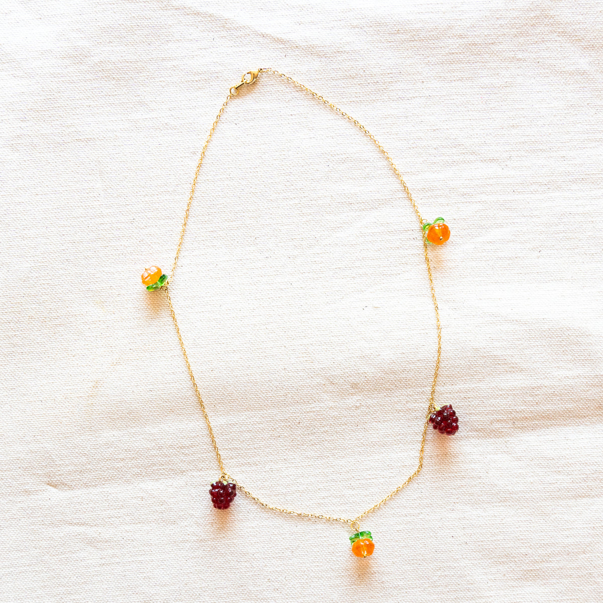 Berries And Persimmon Necklace