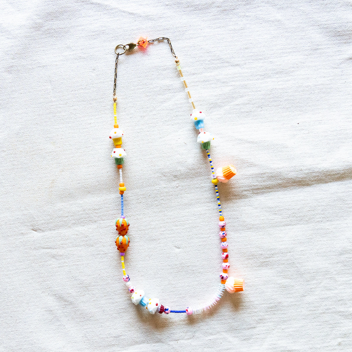 Strawberry Cupcake Bead Necklace