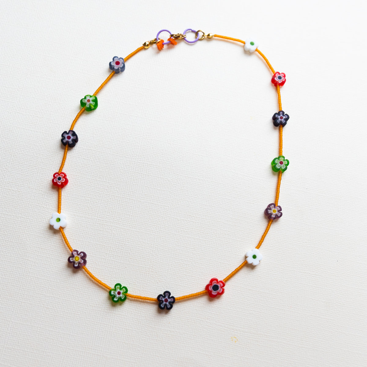 Burnt Orange Beaded Necklace