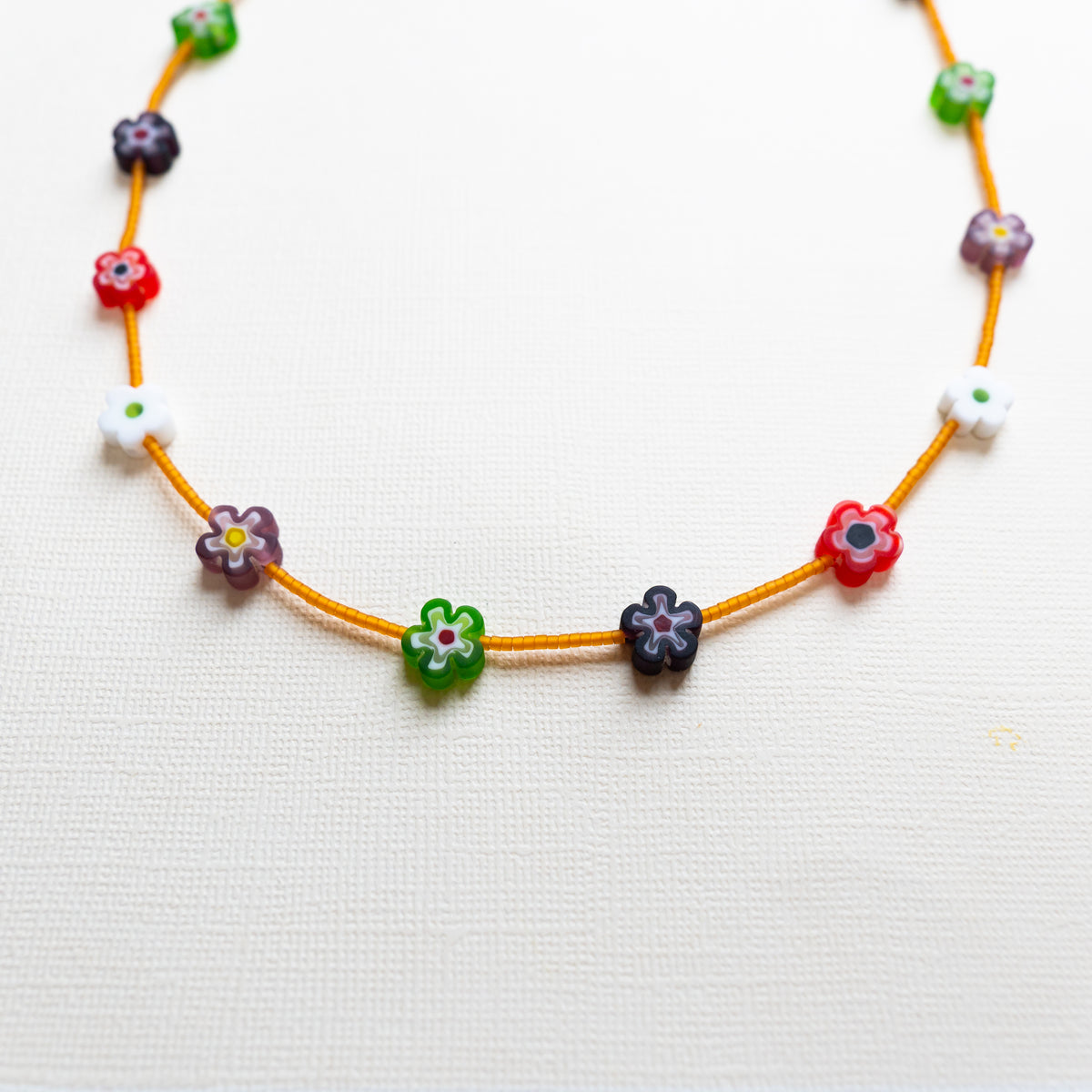 Burnt Orange Beaded Necklace