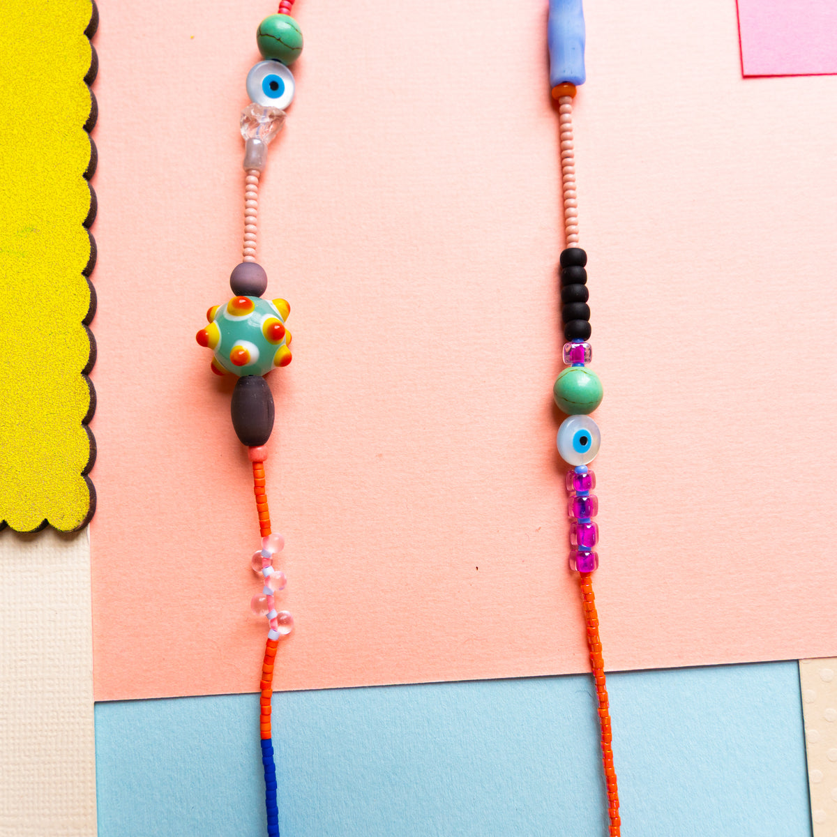 Rose And Stone Beaded Necklace