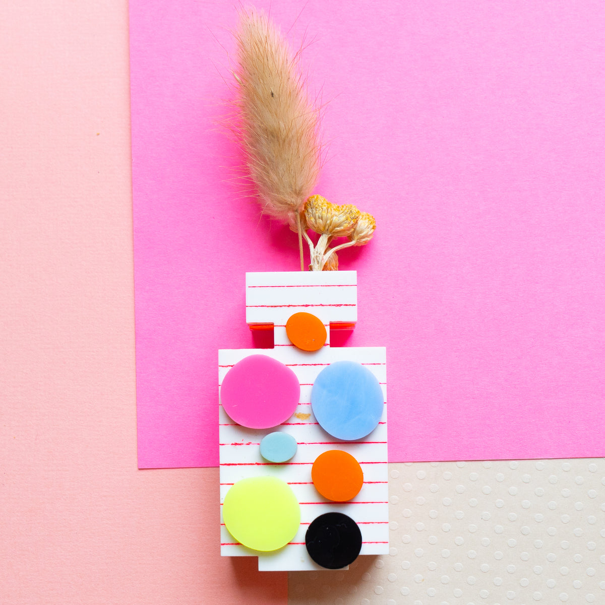 Tiny Lucite Vase In Purple White