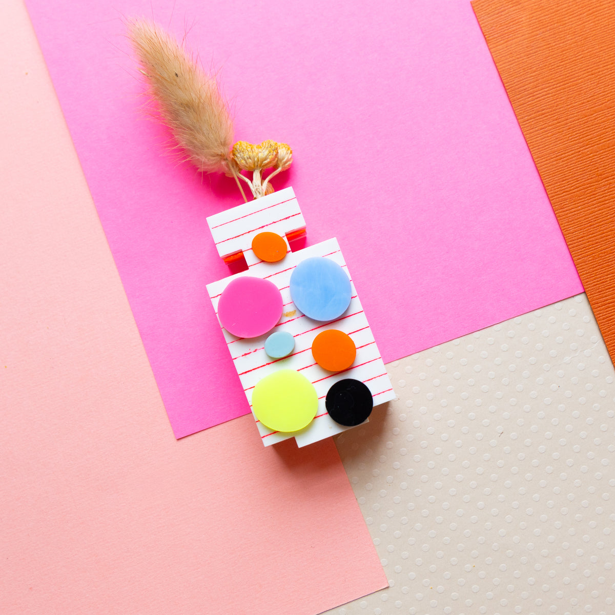 Tiny Lucite Vase In Purple White