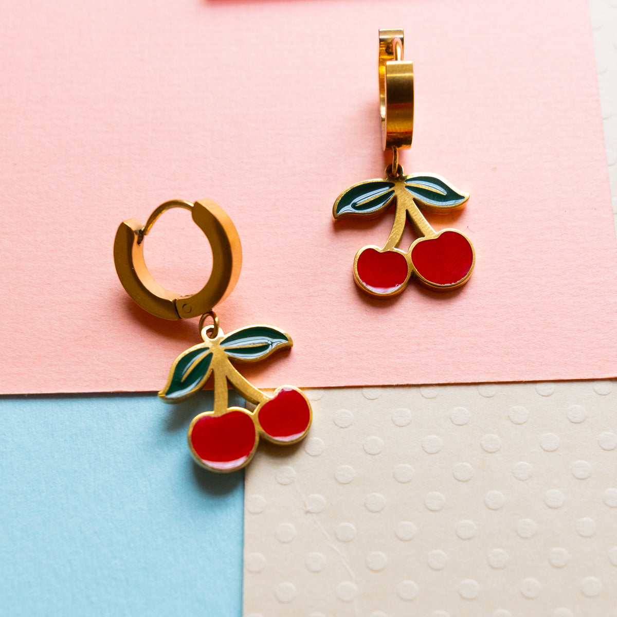 Cherry Hoop Earrings