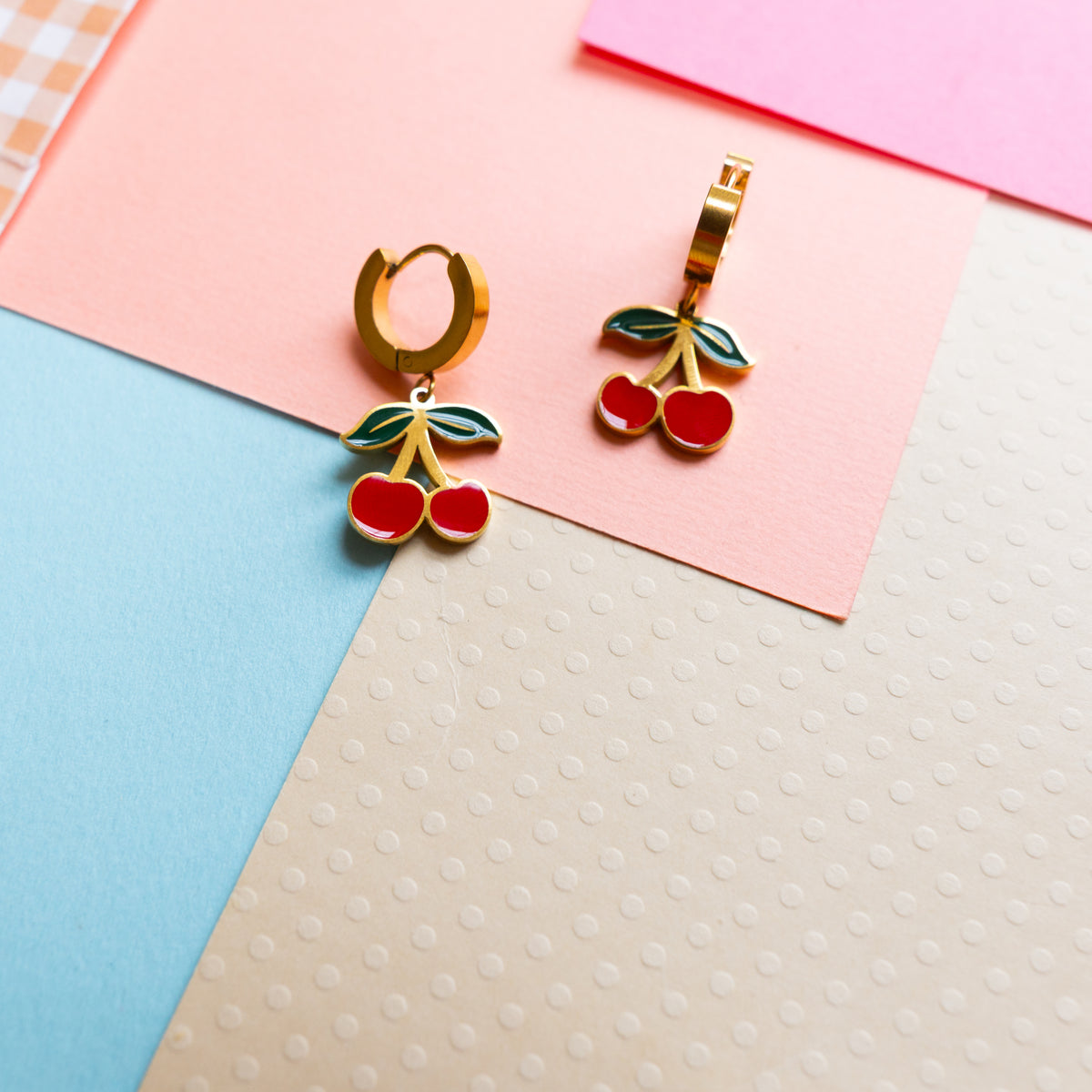 Cherry Hoop Earrings