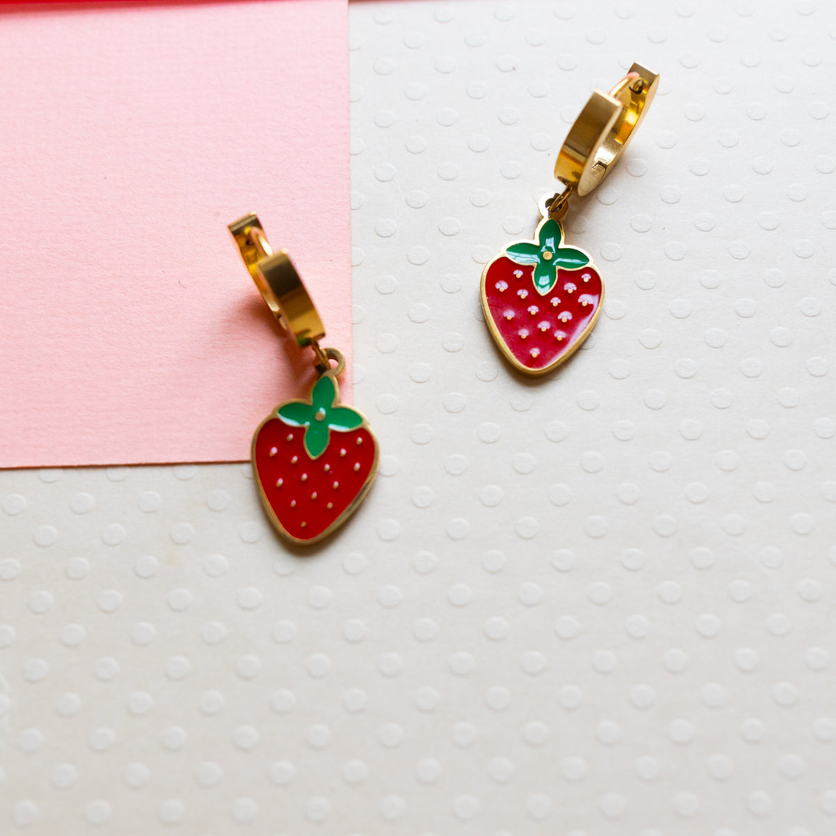 Strawberry Hoop Earrings