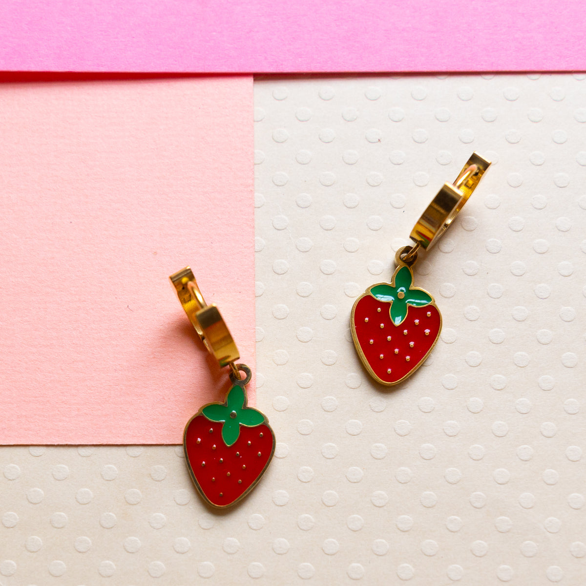 Strawberry Hoop Earrings