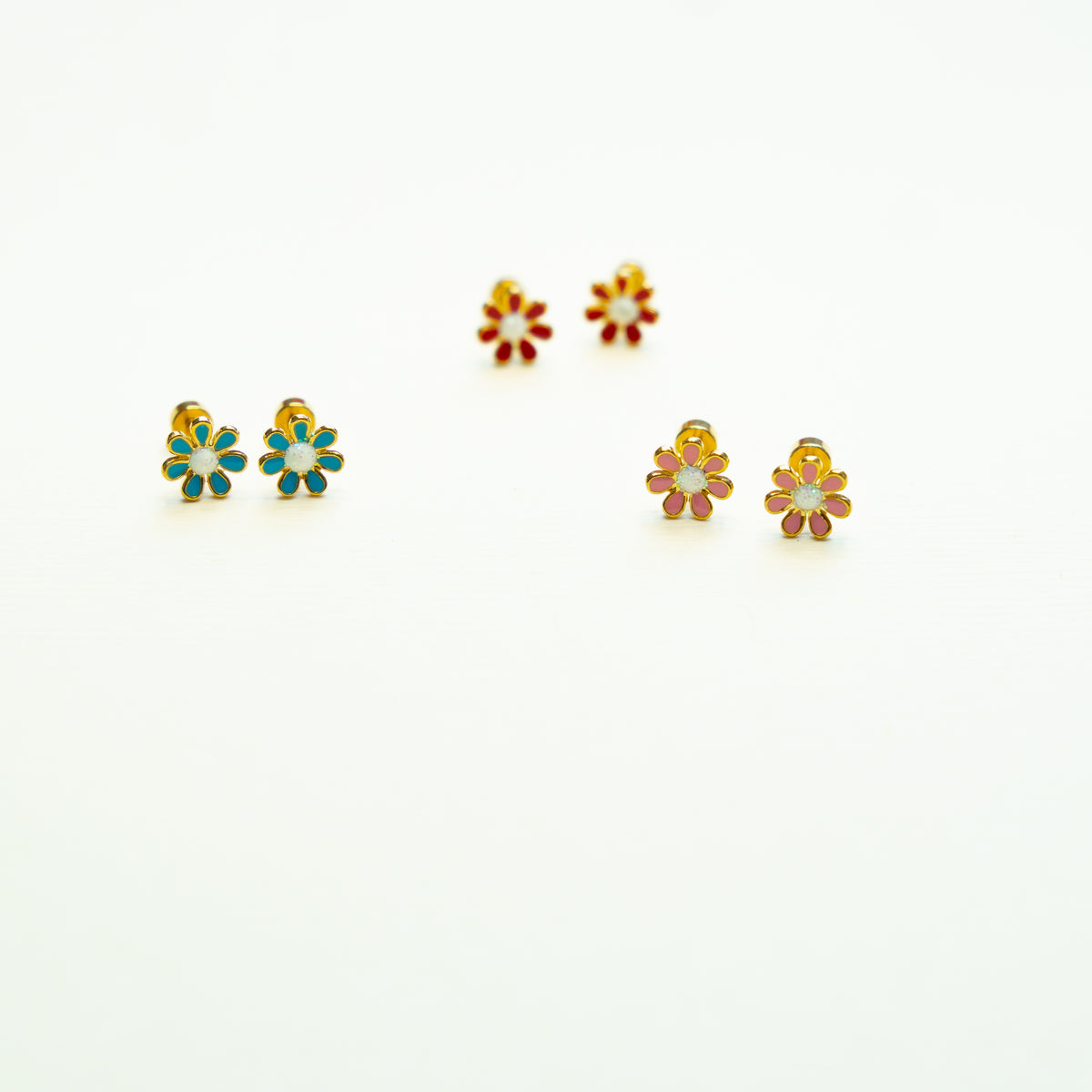 Flower Flat Back Stud Earring