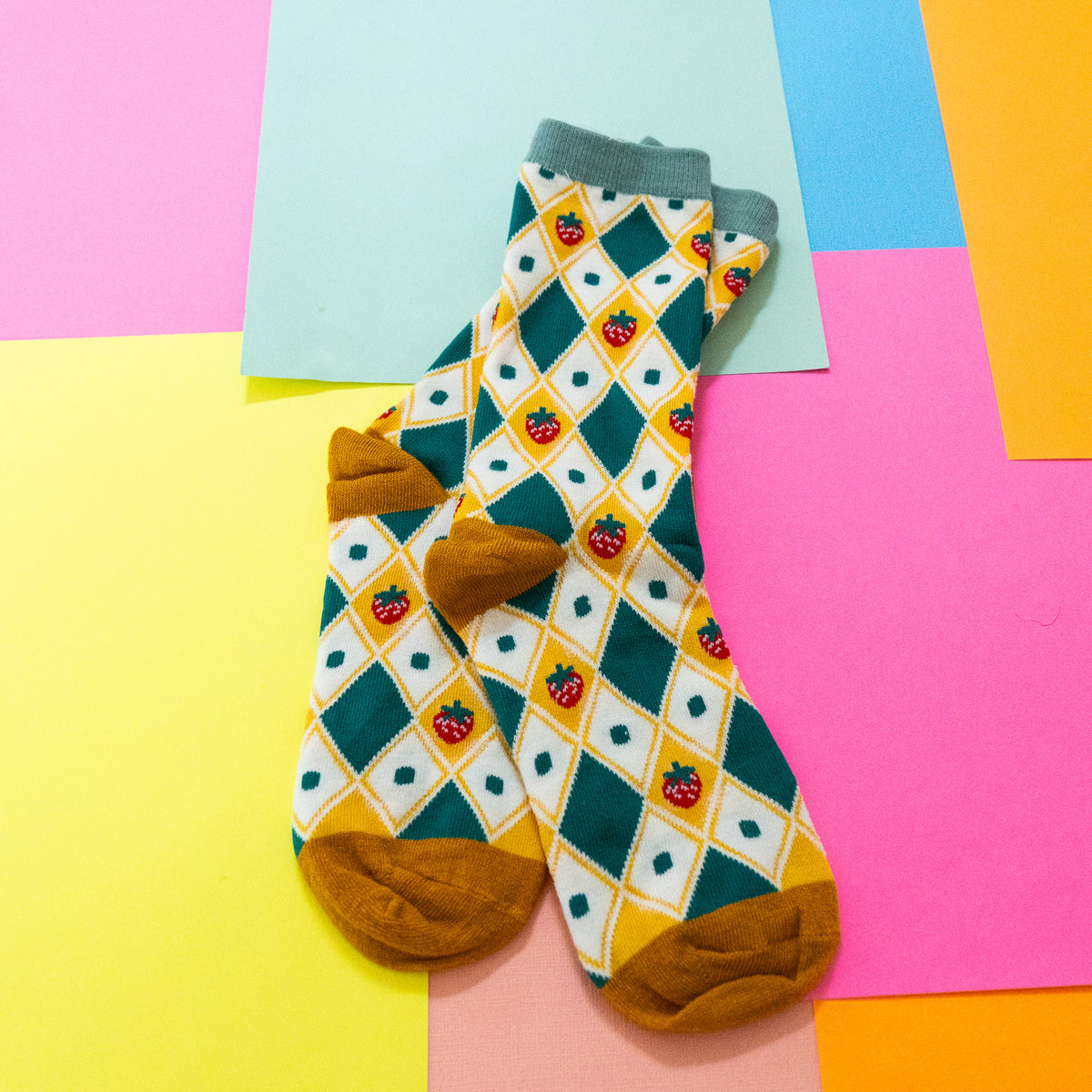 Patterned Strawberry Socks