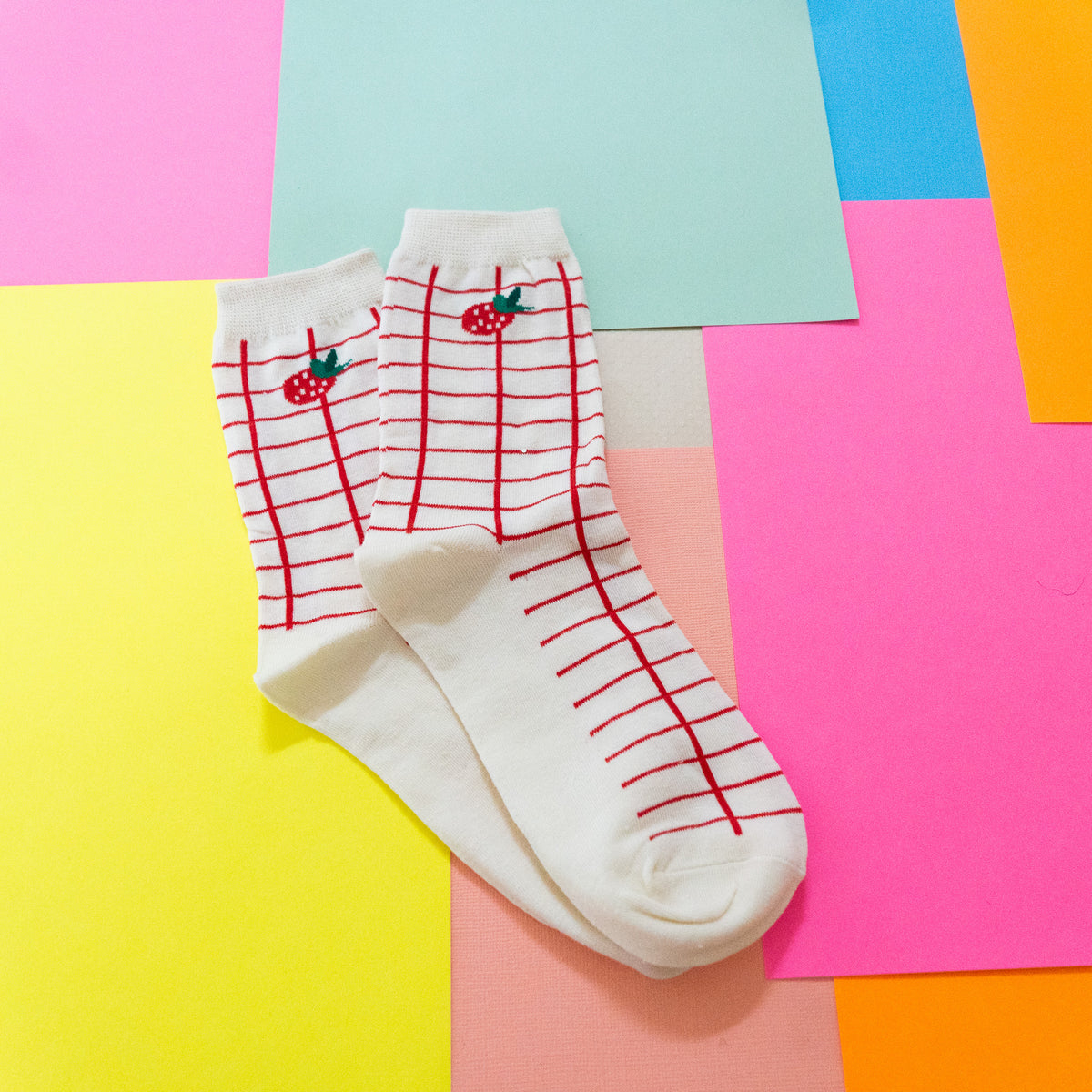 Stripey Strawberry Socks