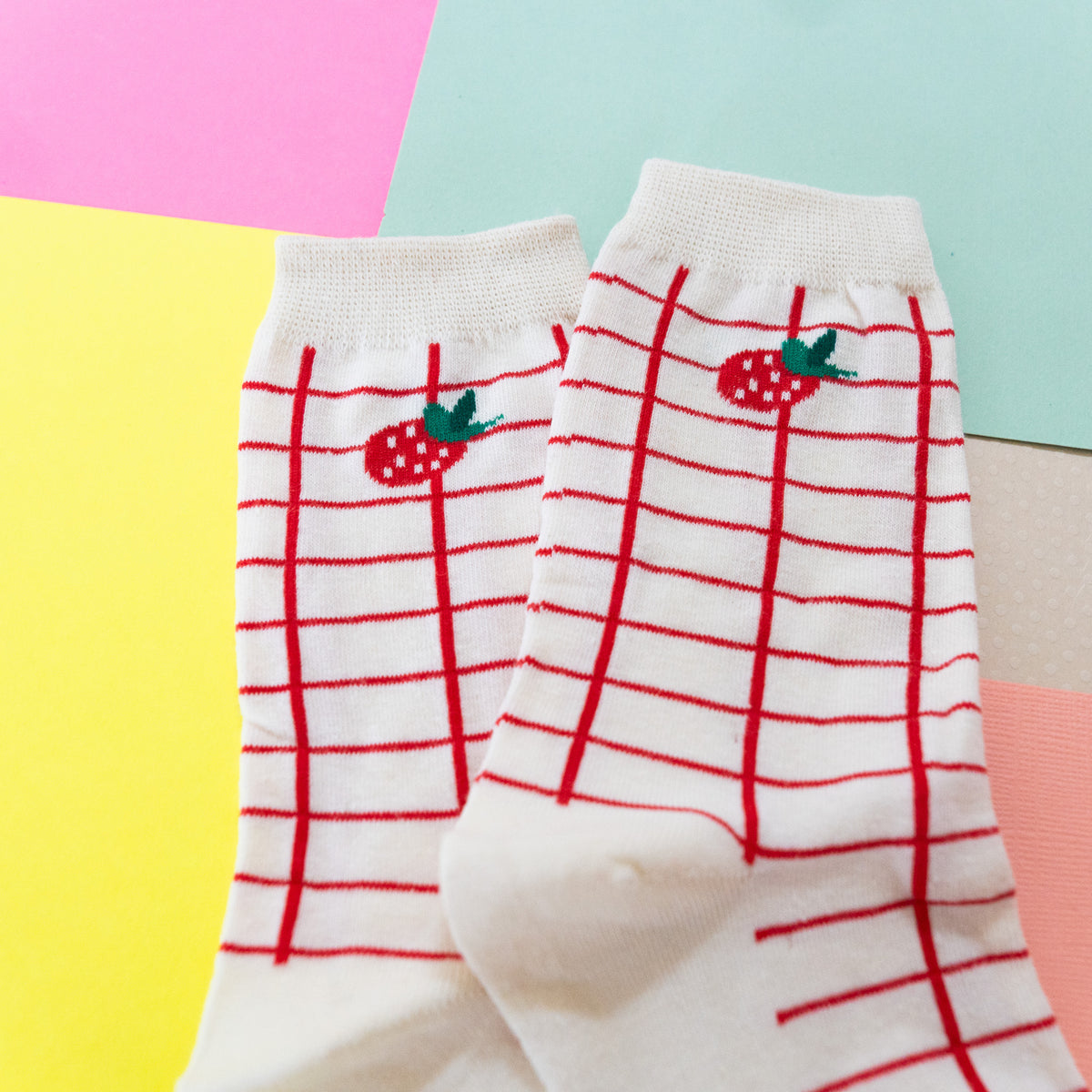 Stripey Strawberry Socks