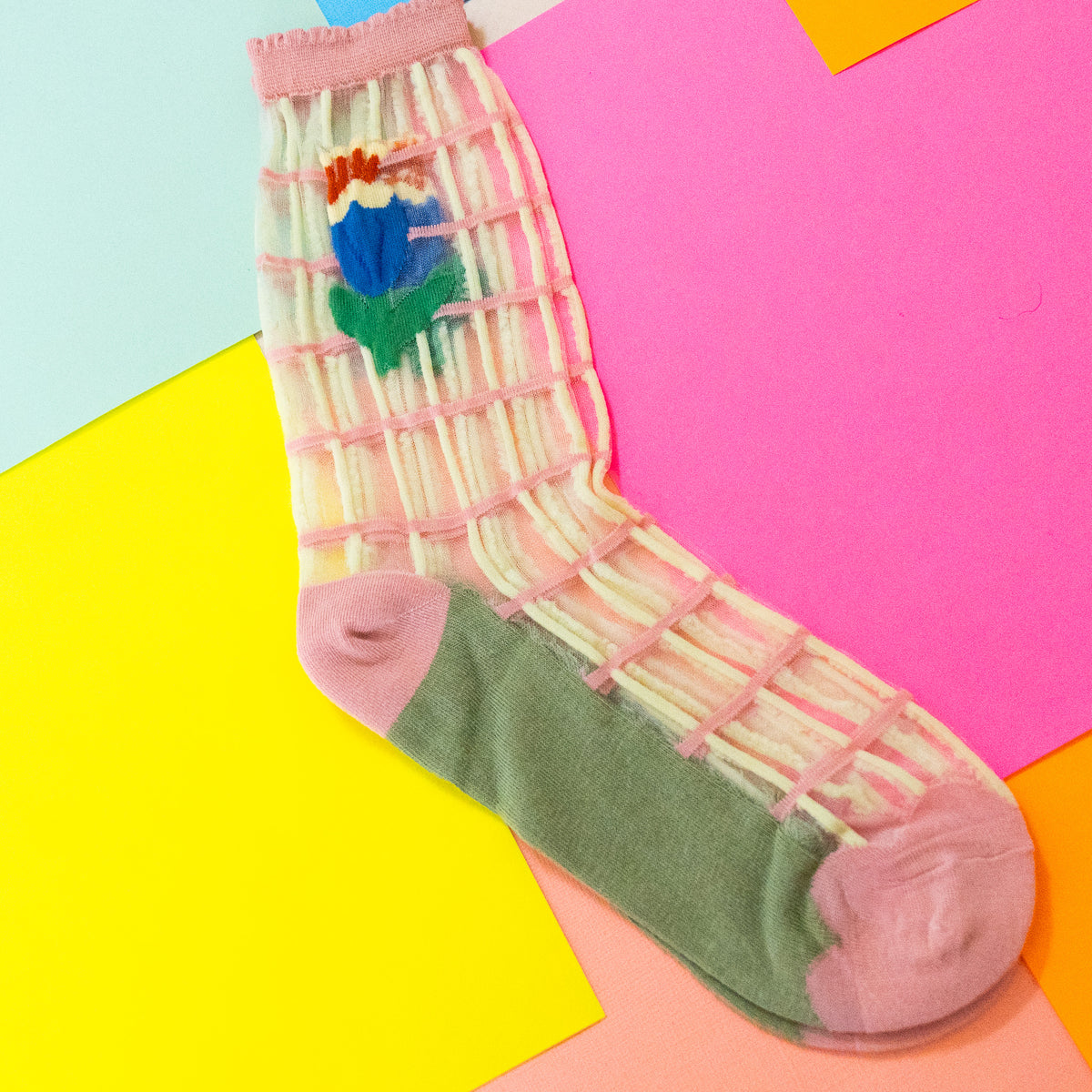 Peek A Boo Flower Socks