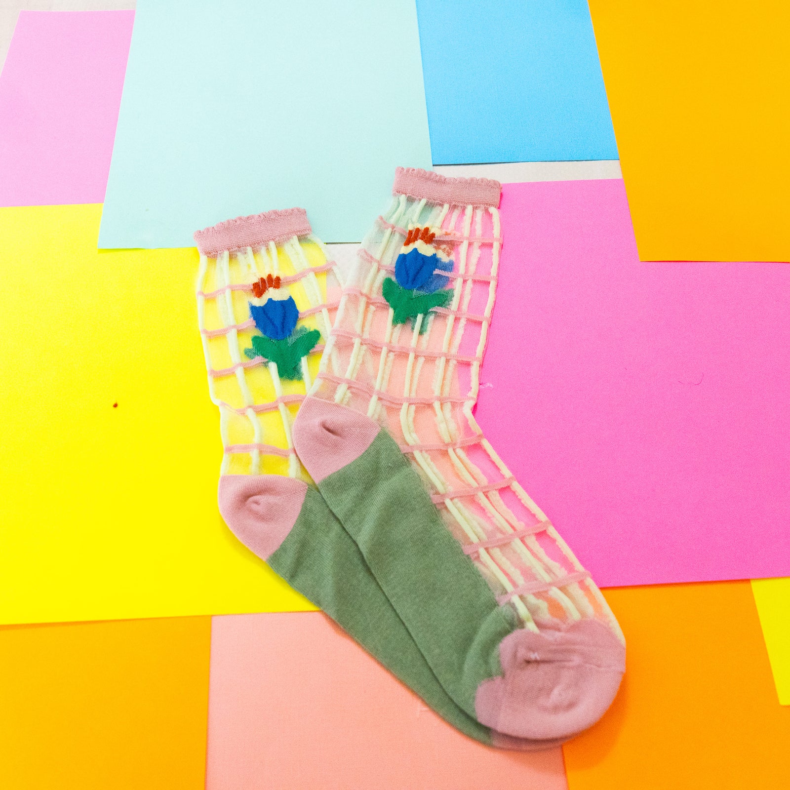Peek A Boo Flower Socks