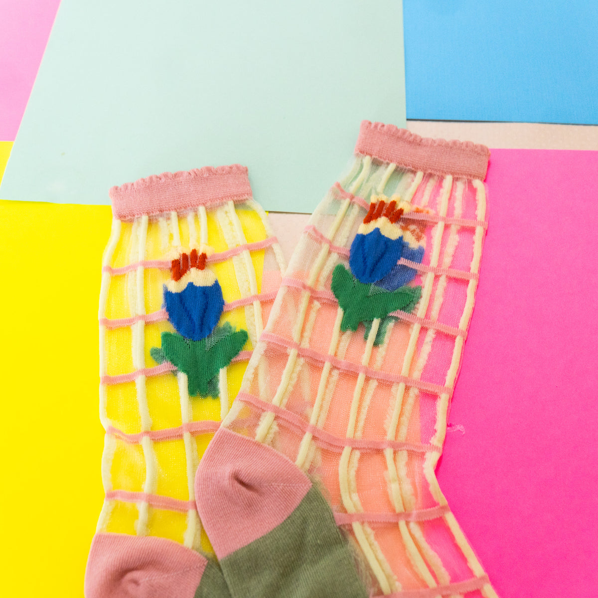 Peek A Boo Flower Socks