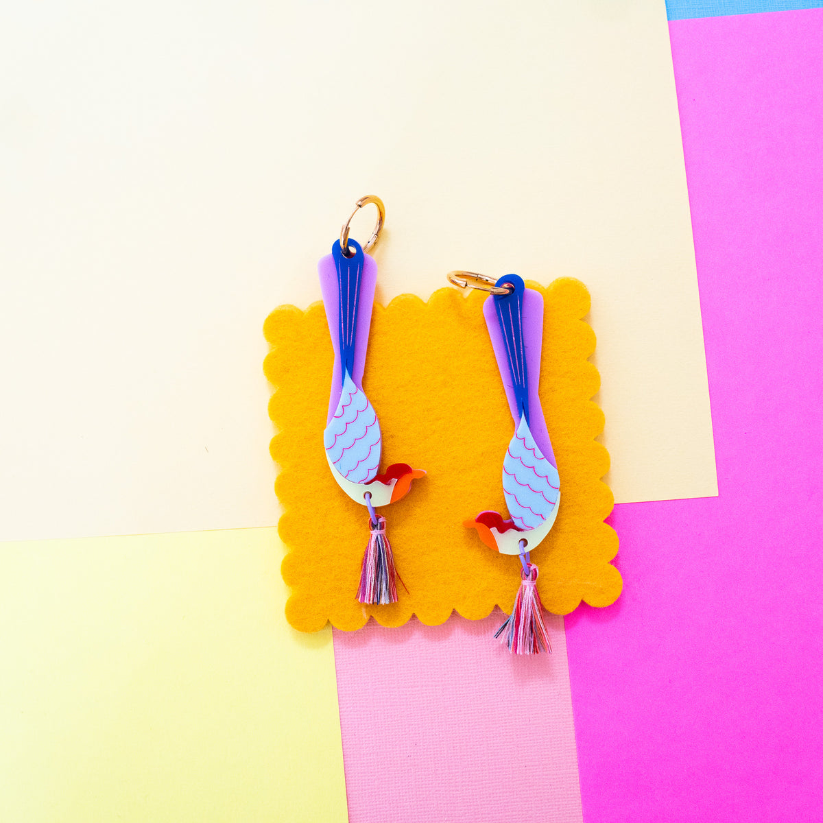 Hanging Pheasant Earring