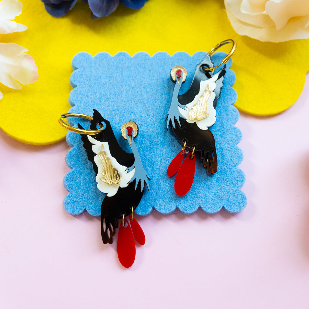 Crowned Crane Earrings
