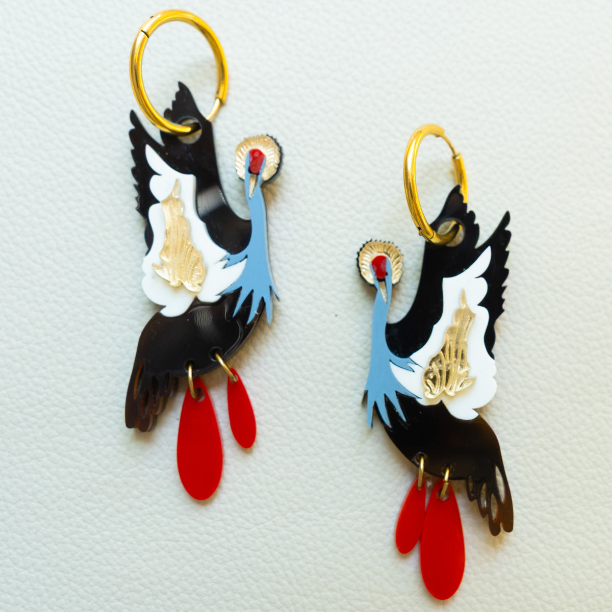 Crowned Crane Earrings