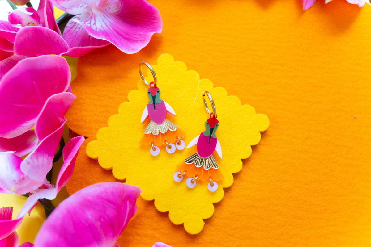 Pink humming birds