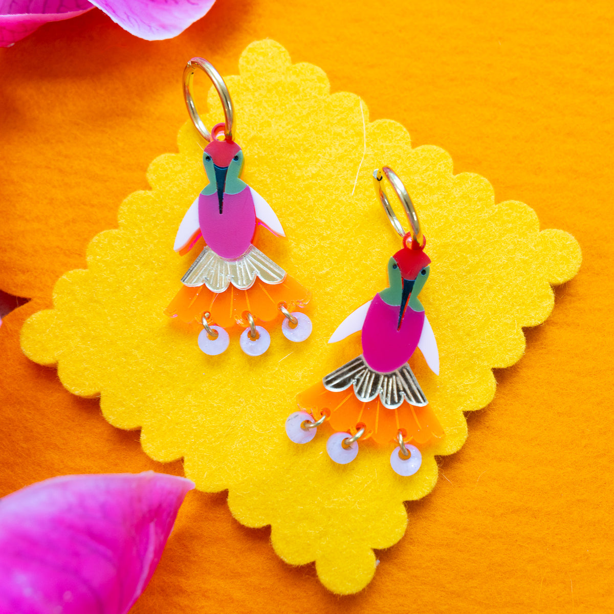 Pink humming birds