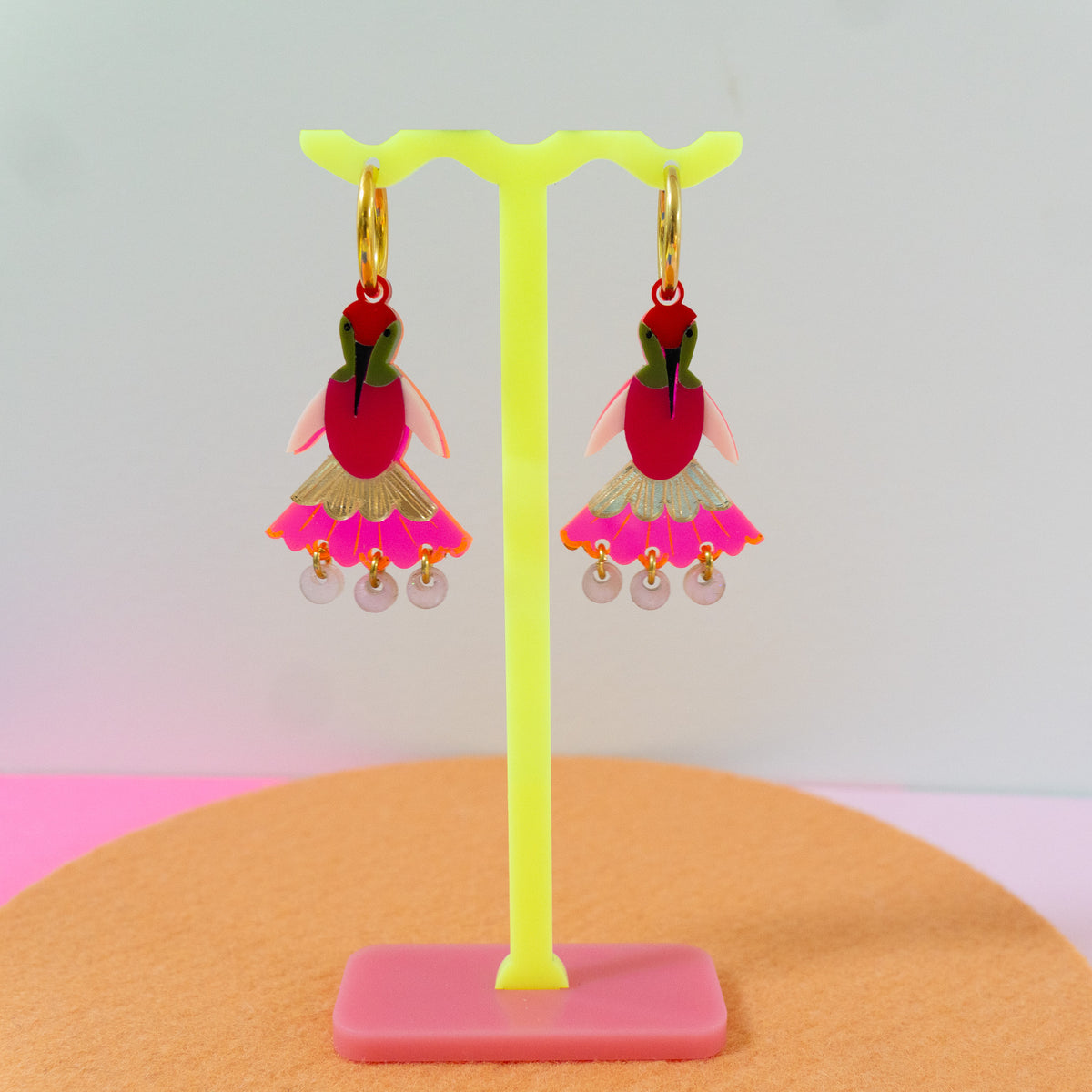 Pink humming birds