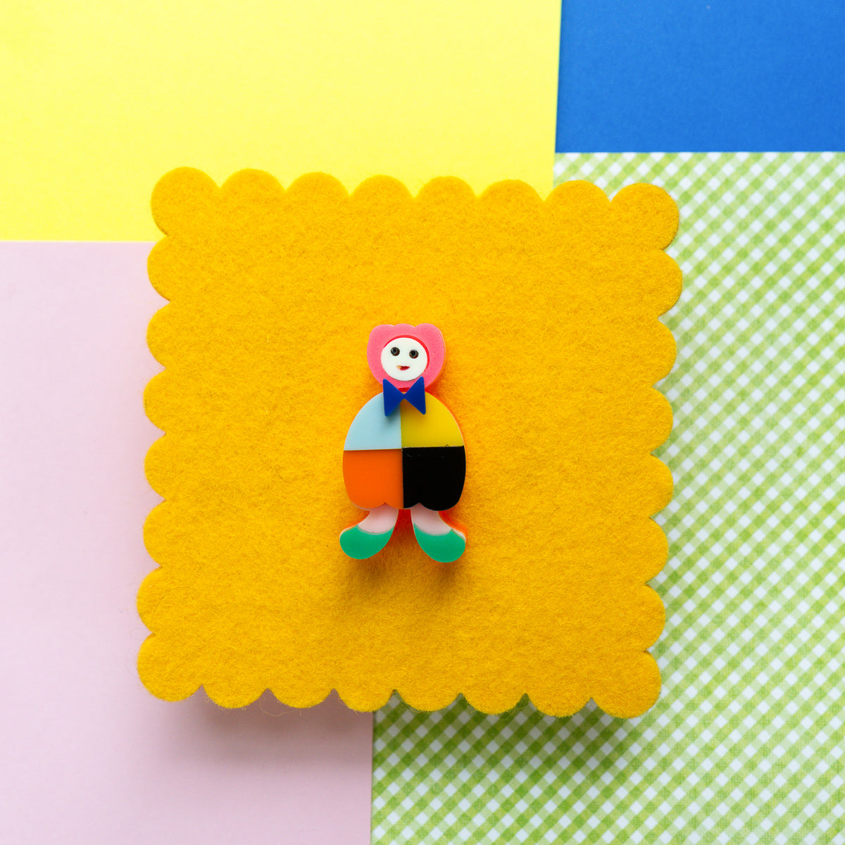 Flower person brooch