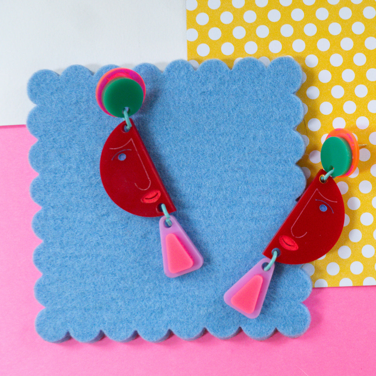 Geometric Face Earrings