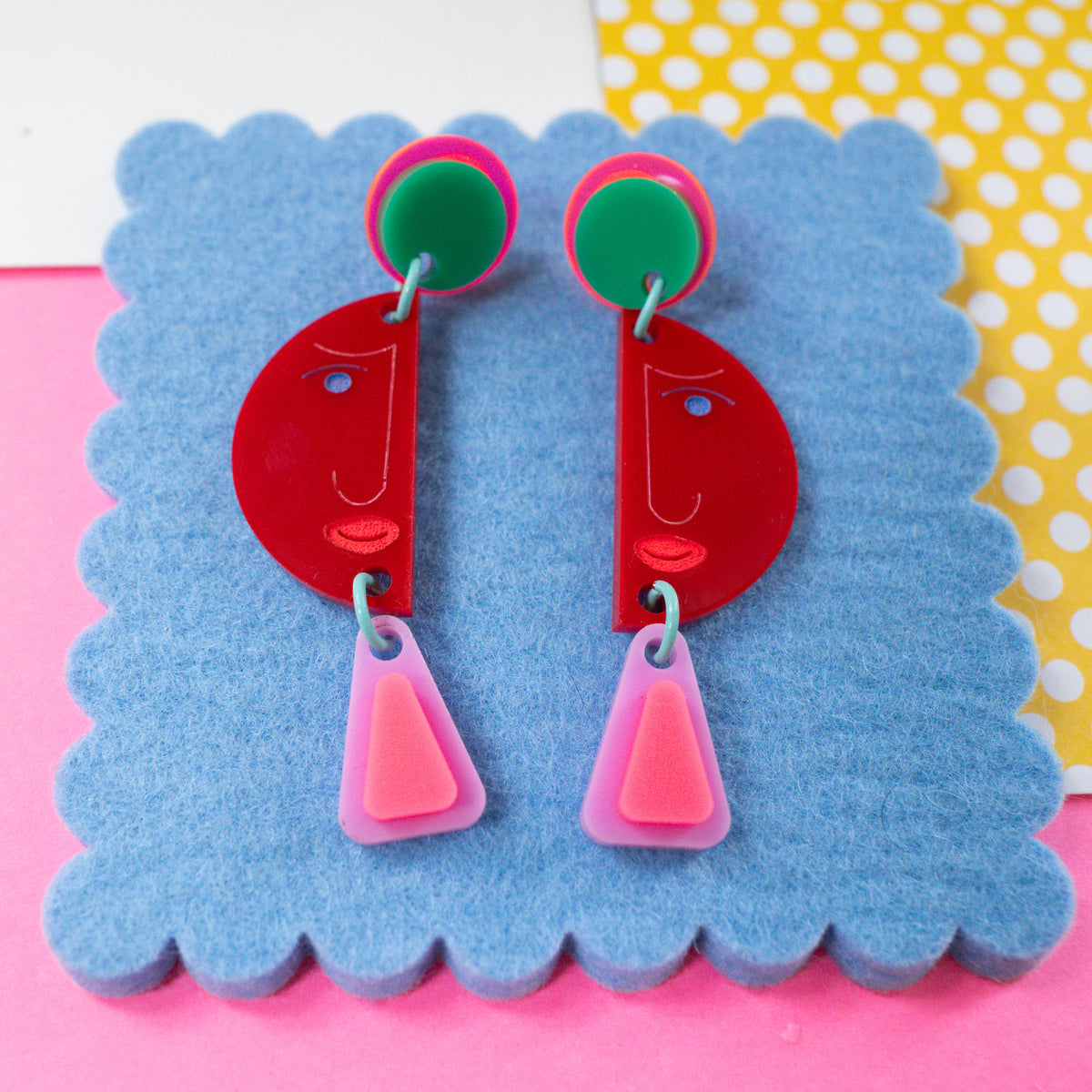 Geometric Face Earrings
