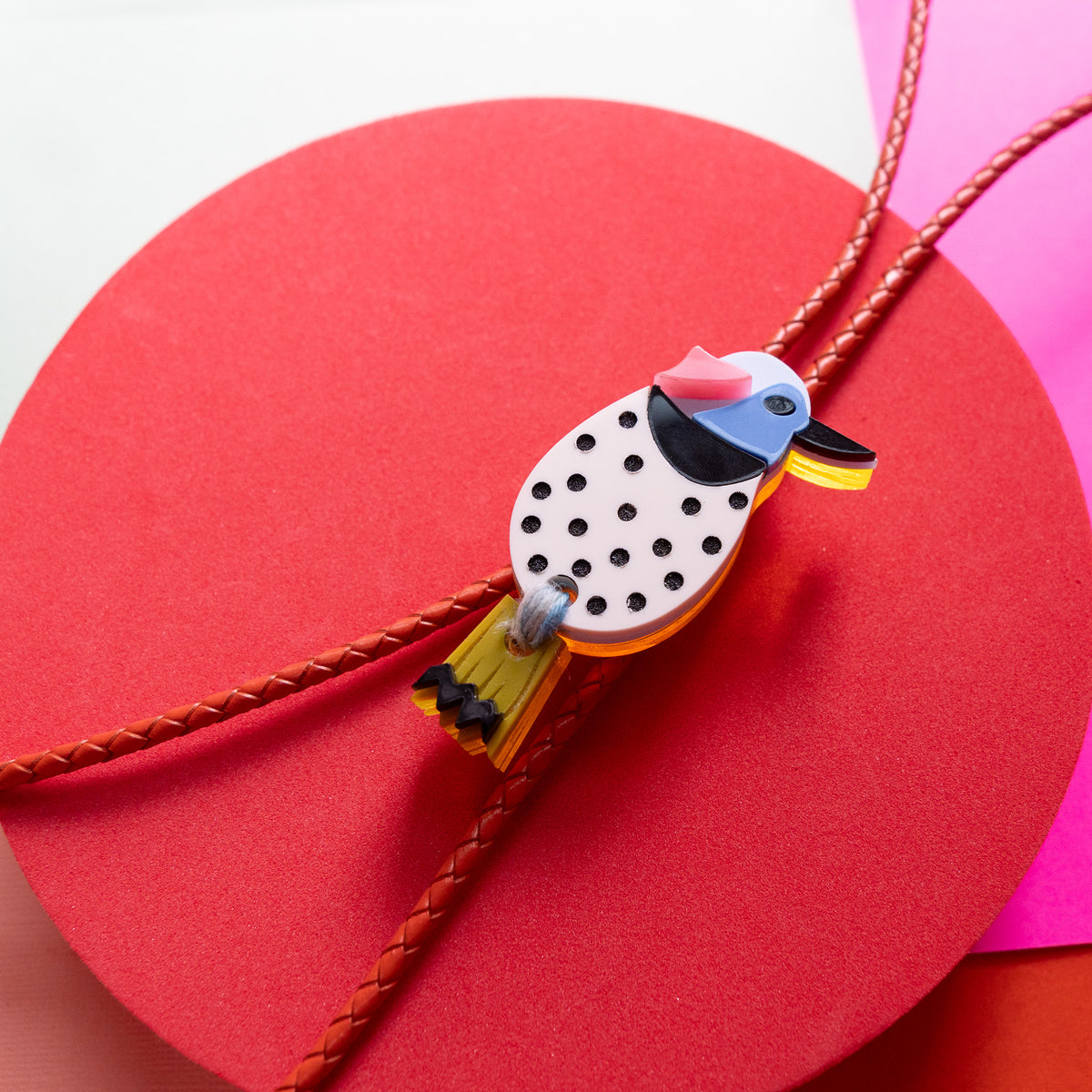 Wood Pecker Bolo Tie