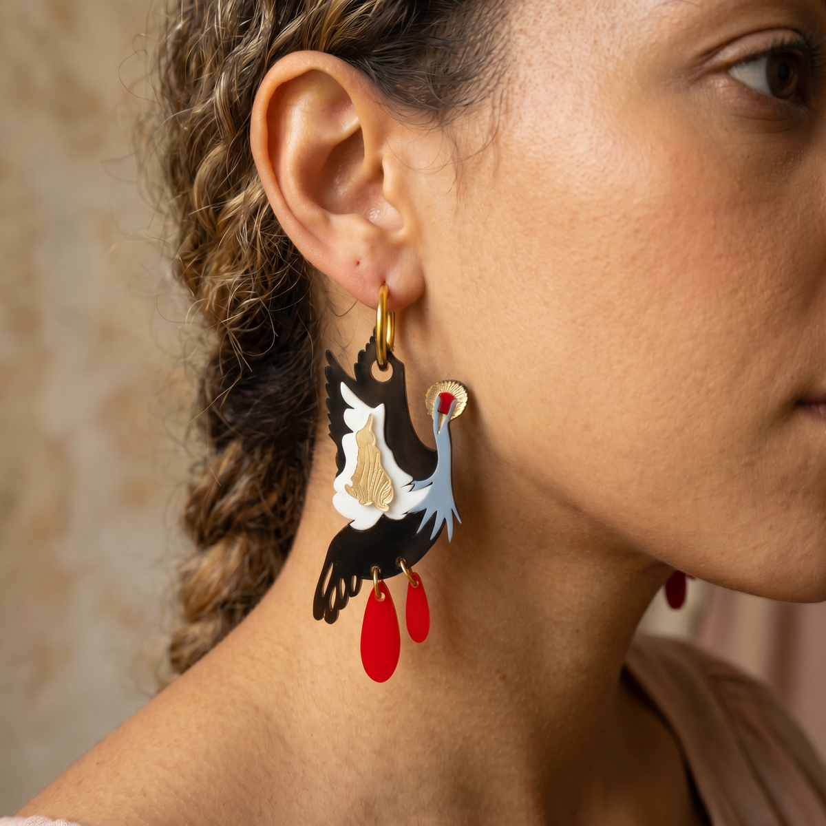 Crowned Crane Earrings
