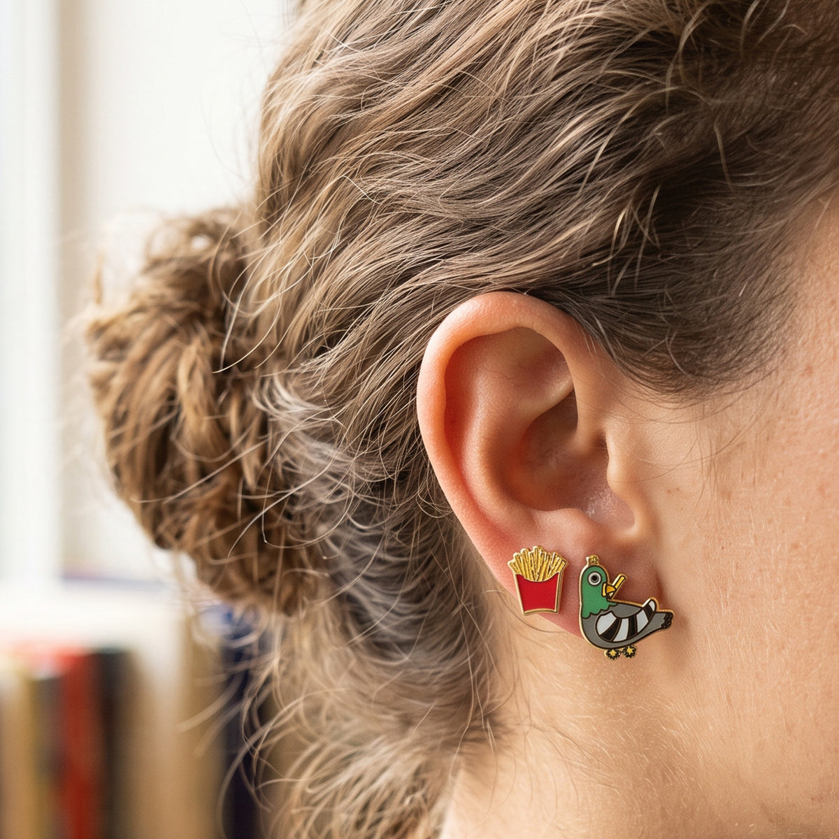 Street Pigeon Stud Earrings